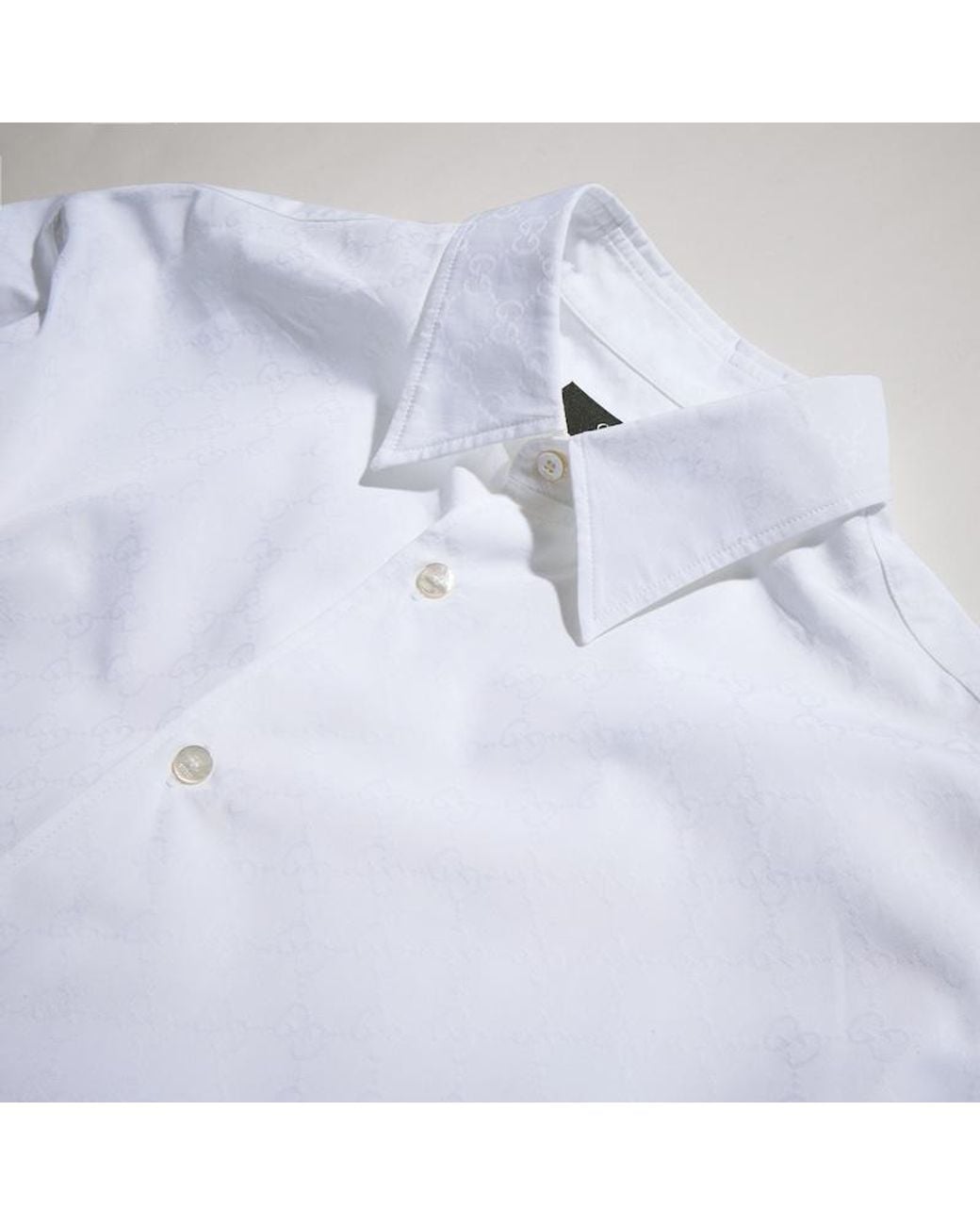 Gucci White Gg Cotton Poplin Shirt, Size 15 for men