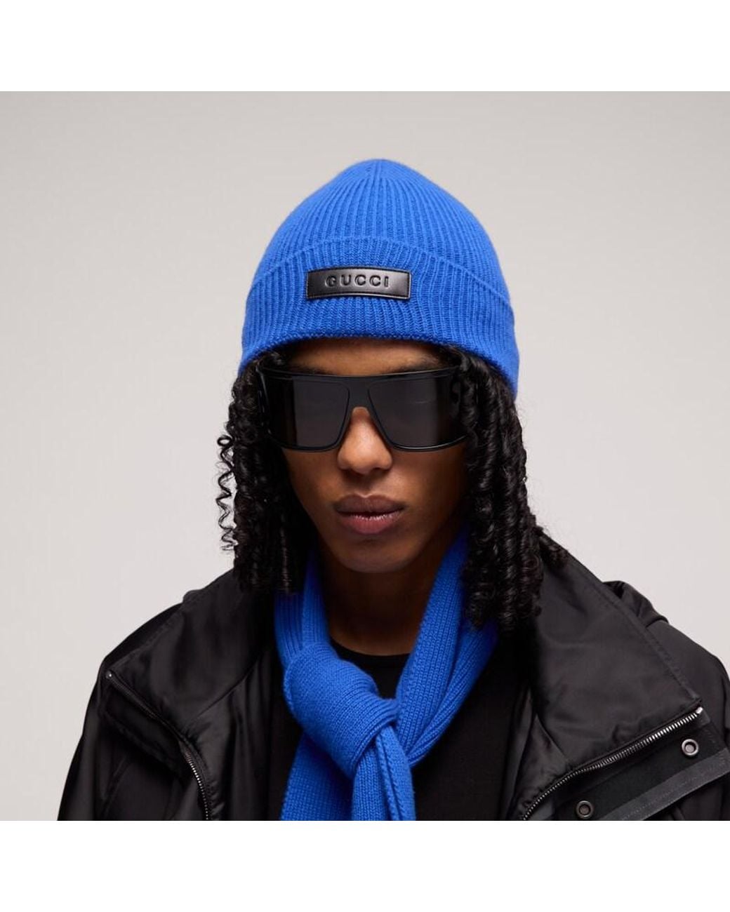 Gucci Blue Rib Wool Hat for men
