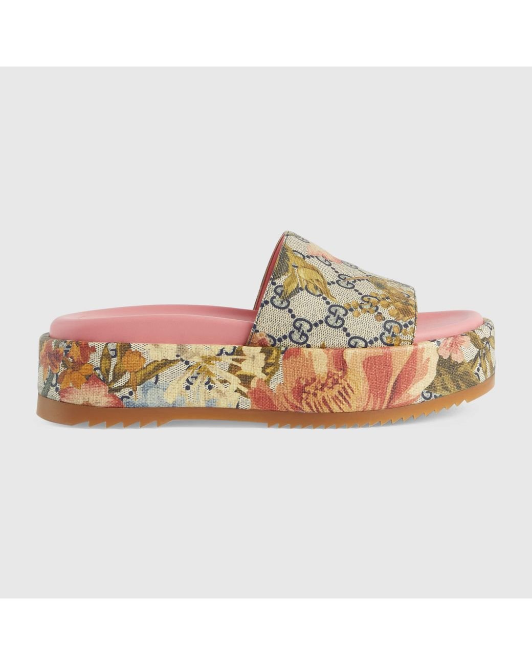 Blue gucci deals floral slides