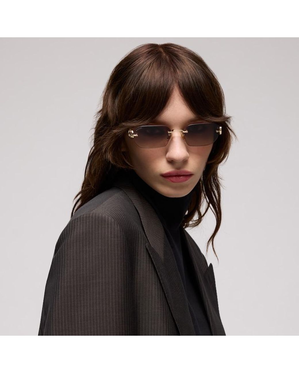 Gucci Pink Rectangular-Frame Sunglasses