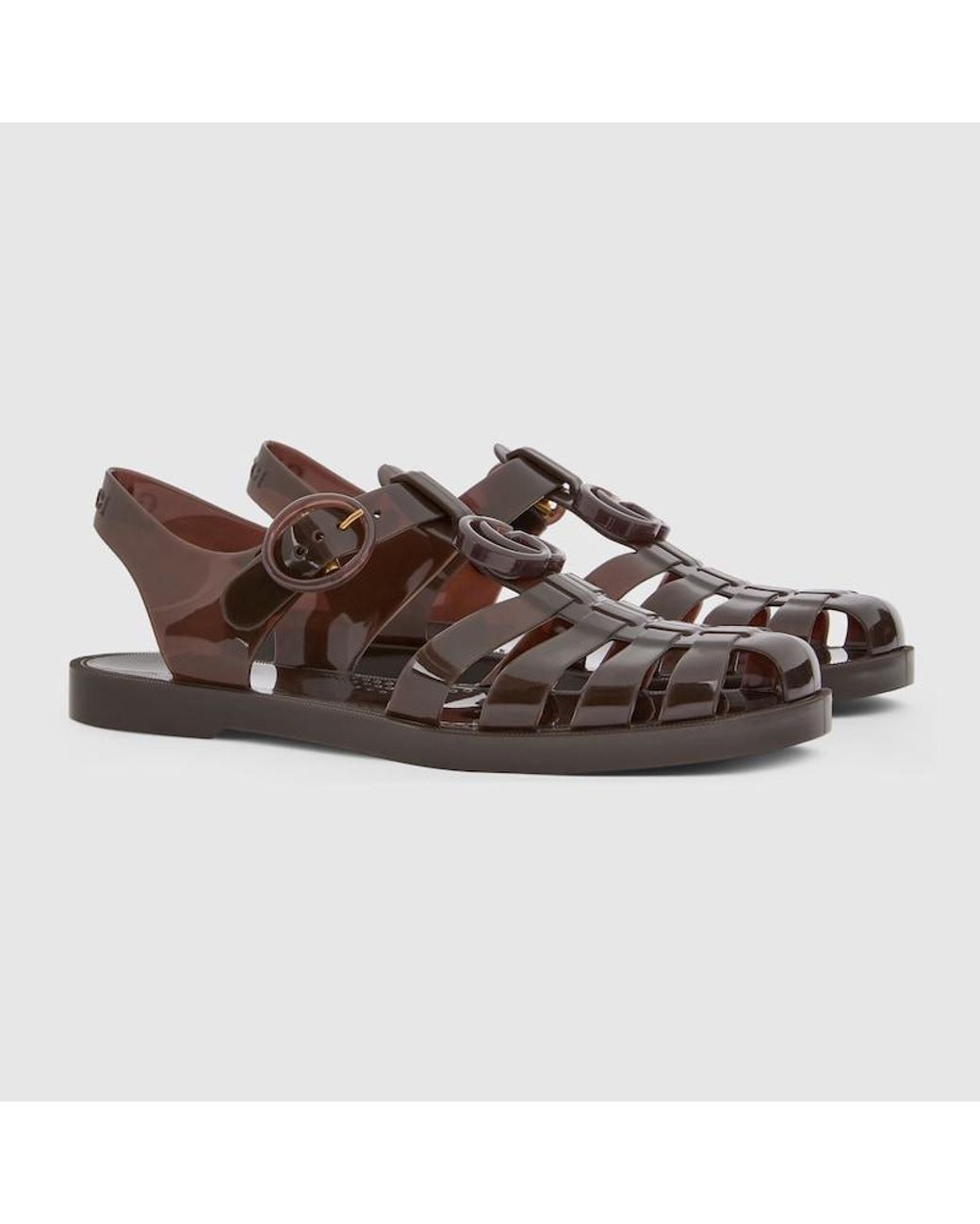 Gucci Brown Sandal With Double G
