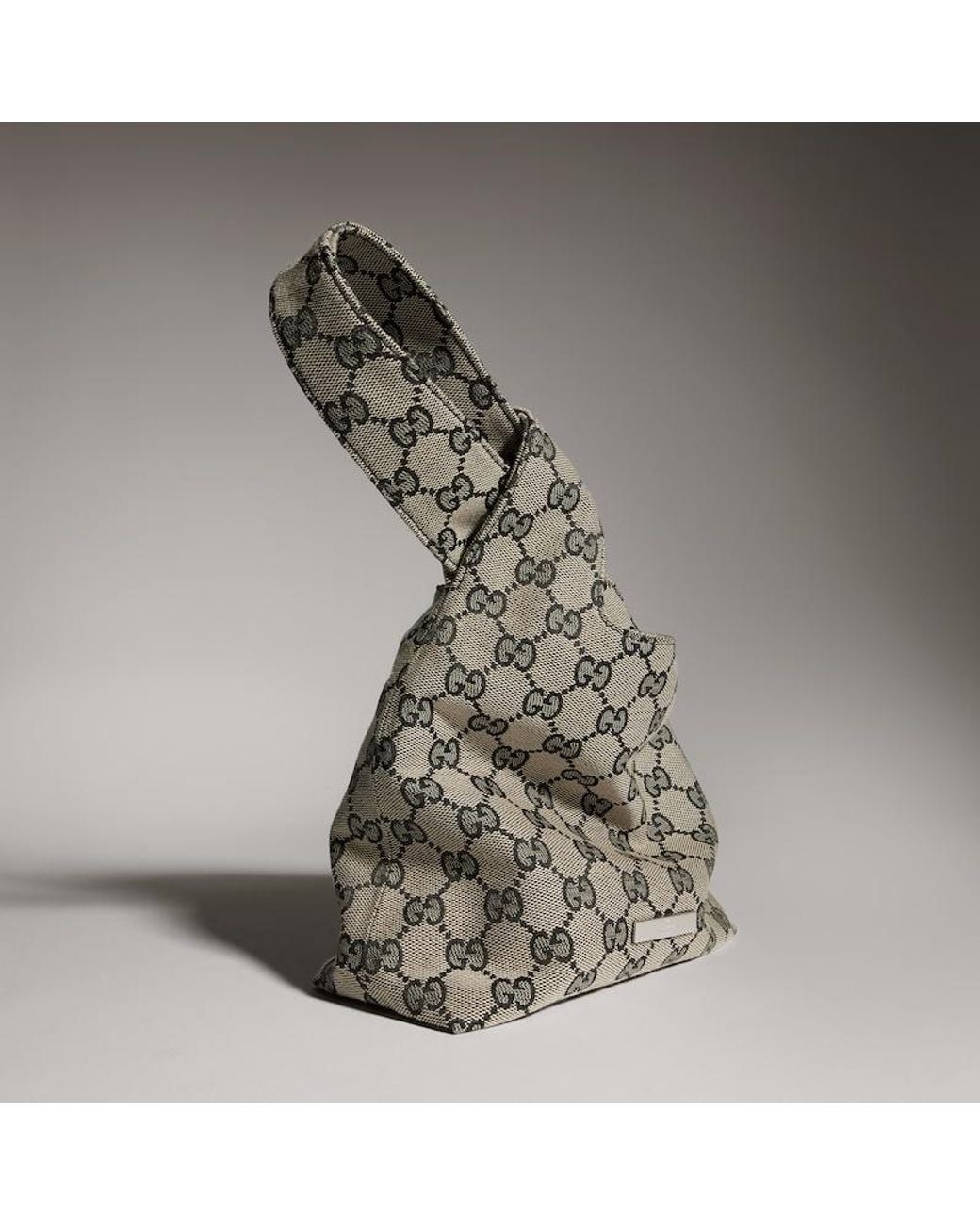 Gucci Metallic Small Soft Top Handle Bag, Original Gg Fabric