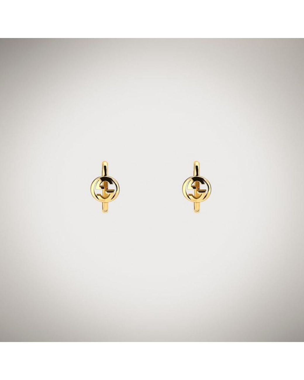 Gucci Metallic Interlocking 18K Hoop Earrings