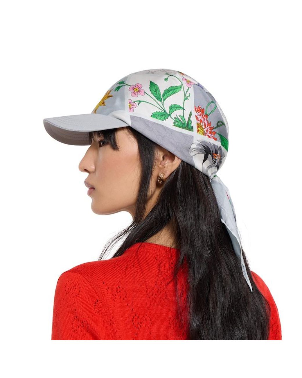 Gucci Blue Printed Silk Baseball Cap