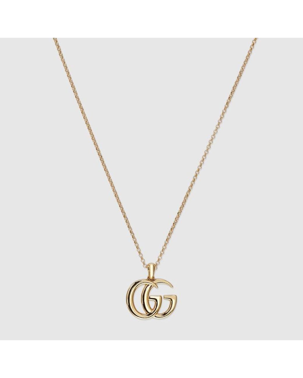 Gucci Metallic Gg Marmont Pendant Necklace