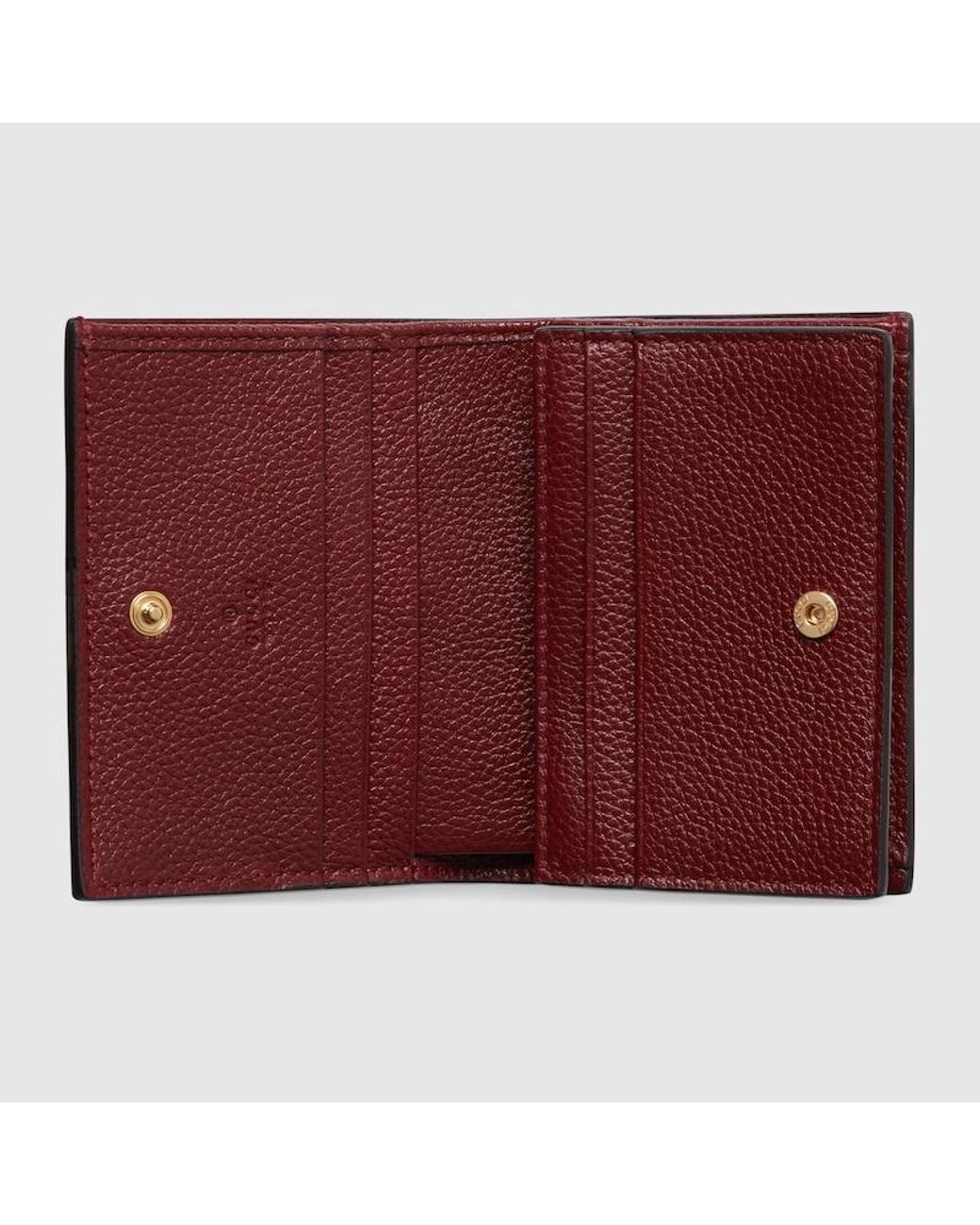 Gucci Red Gg Marmont Bi-Color Mini Wallet