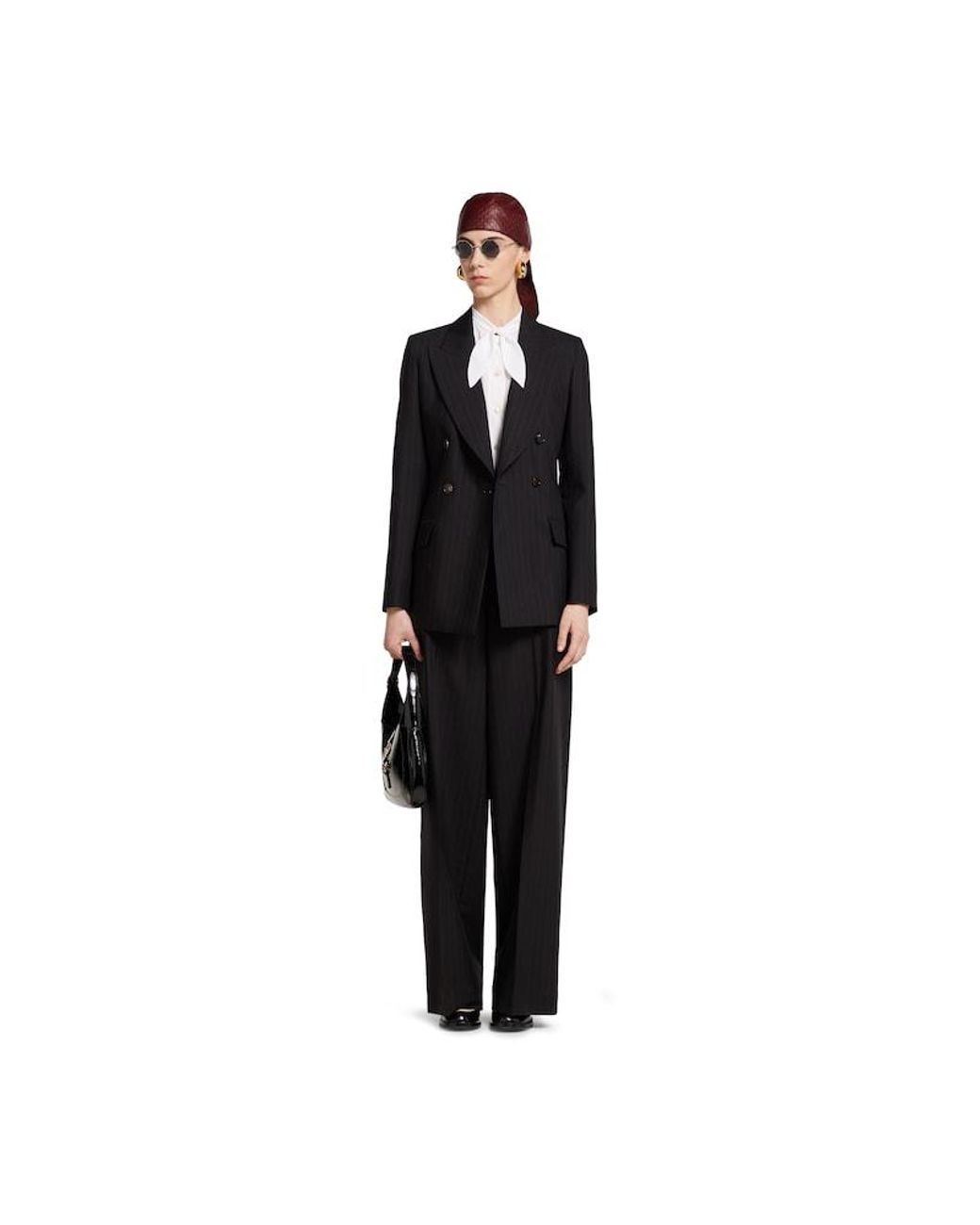 Gucci Black Pinstripe Wool Jacquard Jacket