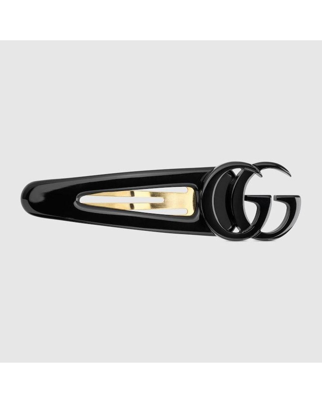 Gucci Black Hair Clip With Double G, Resin