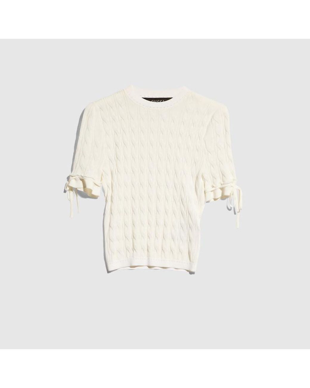 Gucci Natural Braided Cotton Blend Top