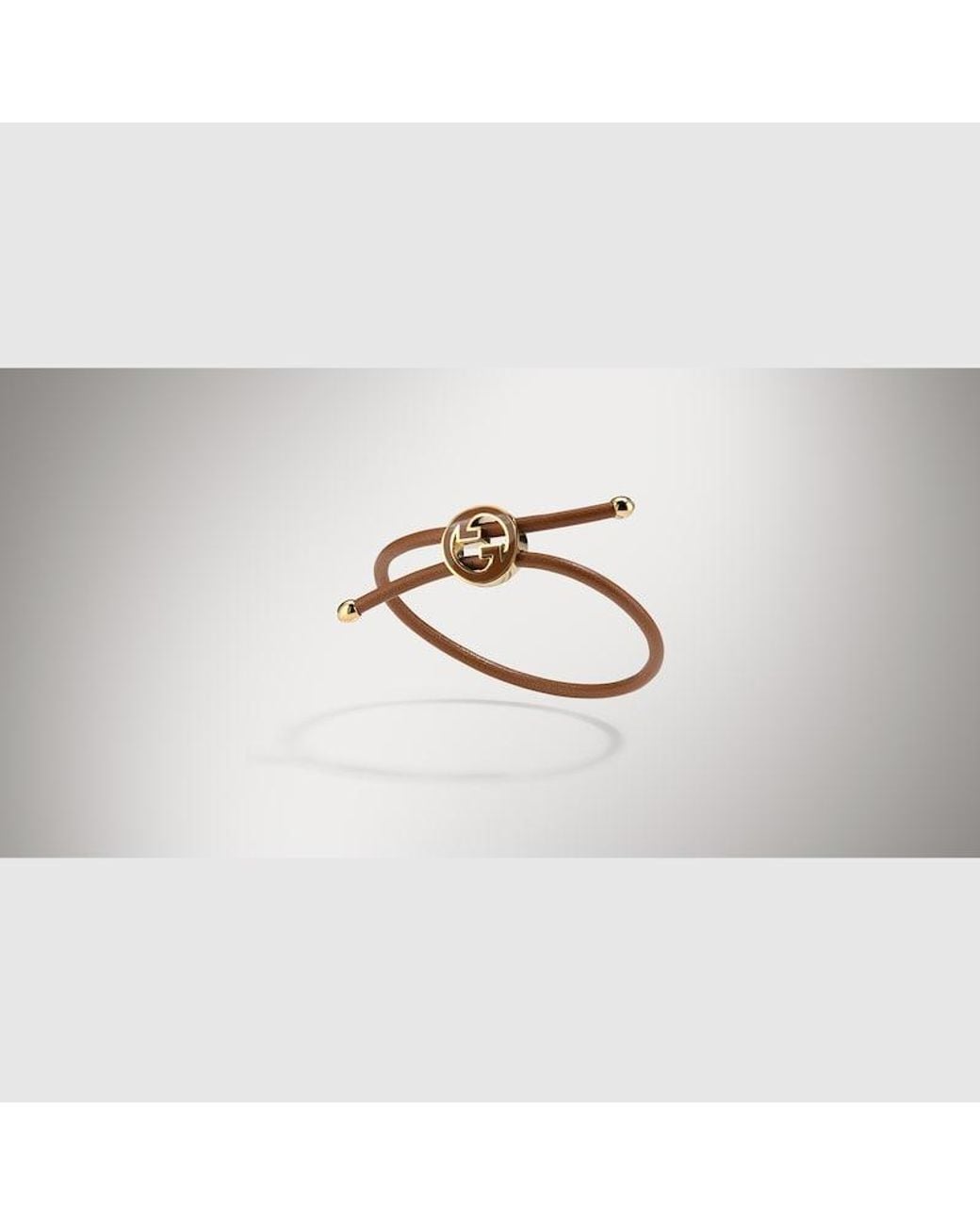 Gucci Brown Bracelet With Enamel Round Interlocking G