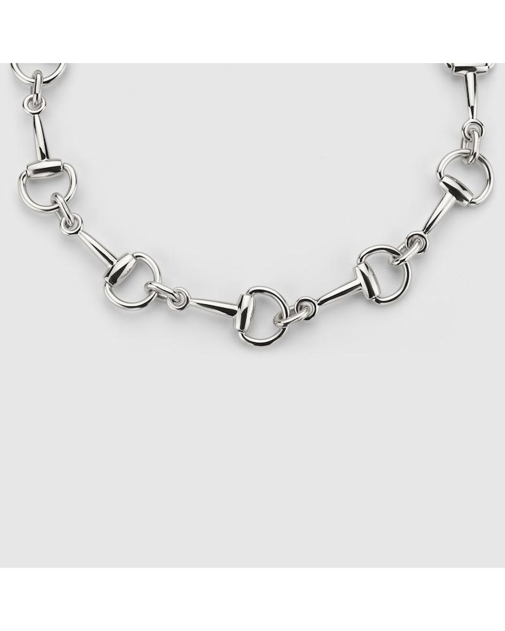 Gucci Metallic Horsebit Motif Necklace