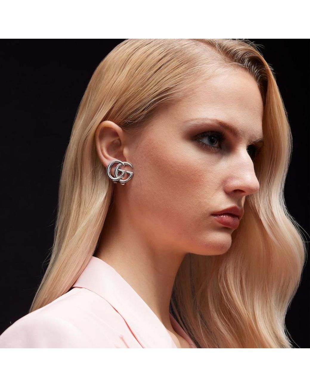 Gucci Metallic Gg Marmont Stud Earrings