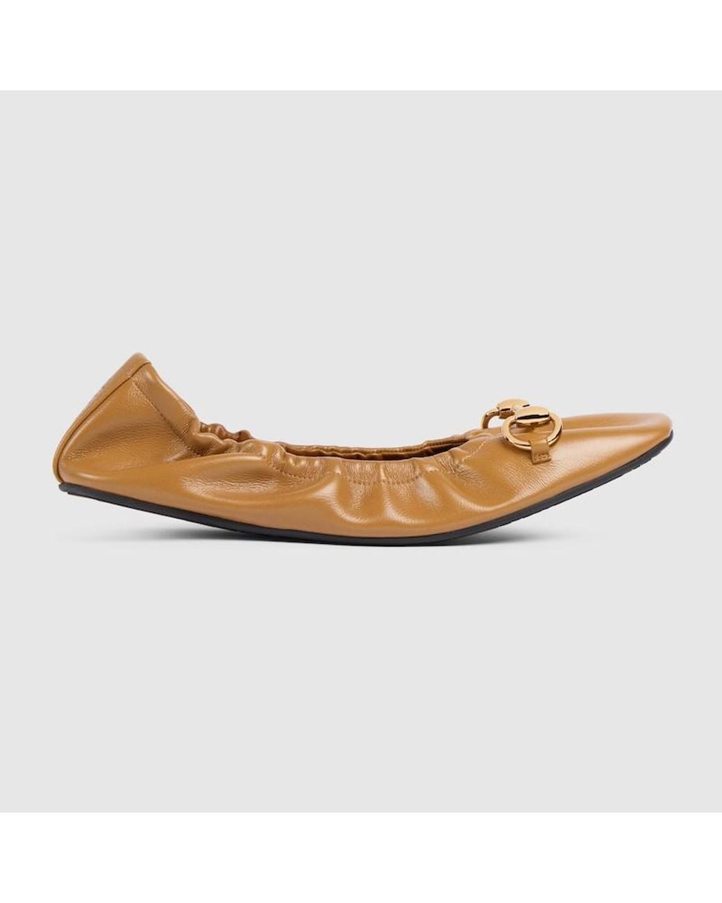 Gucci Brown Prima Ballet Flat