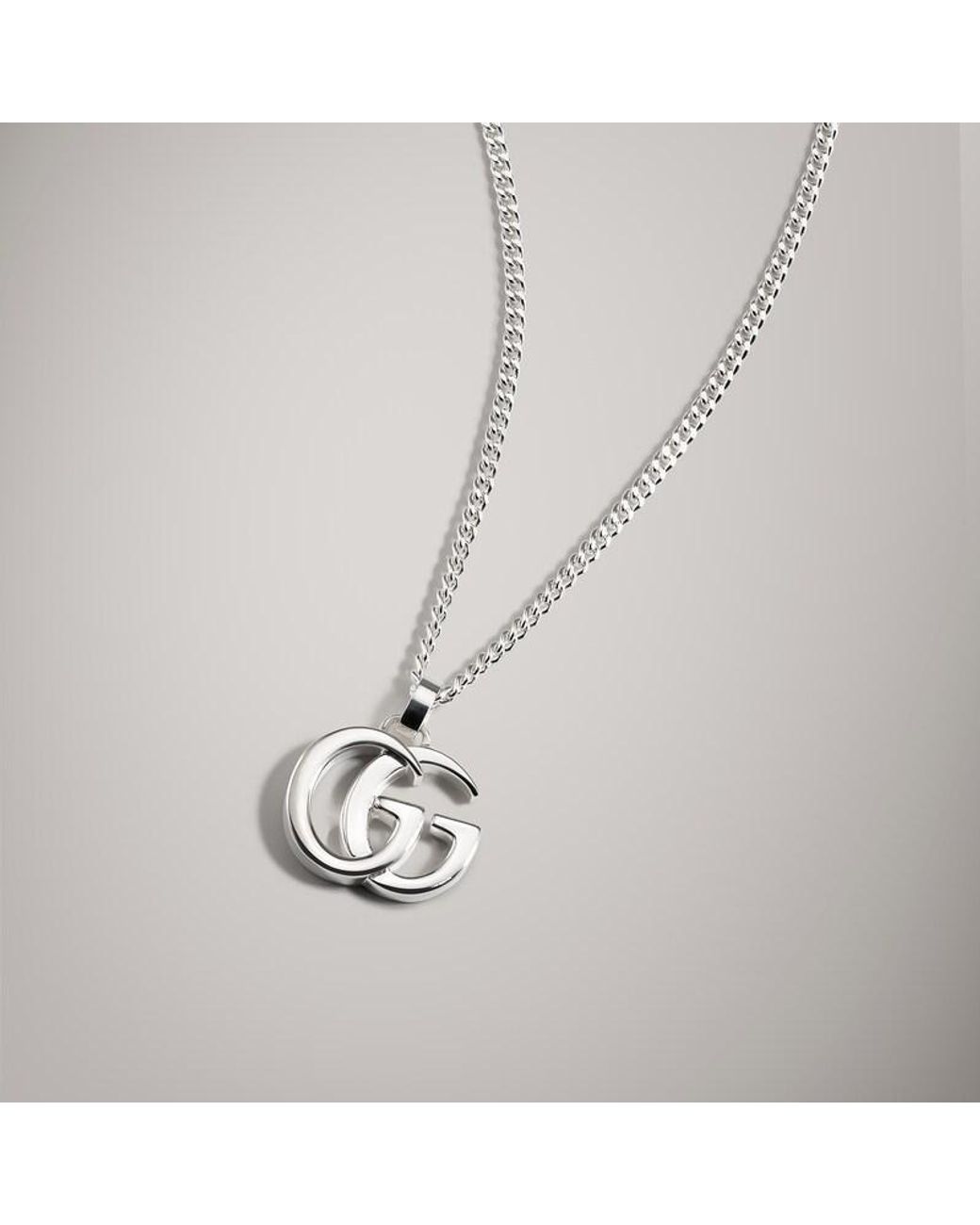 Gucci Metallic Gg Marmont Pendant Necklace