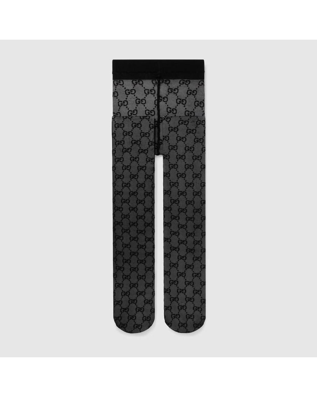 Gucci Black Gg Stretch Nylon Tights