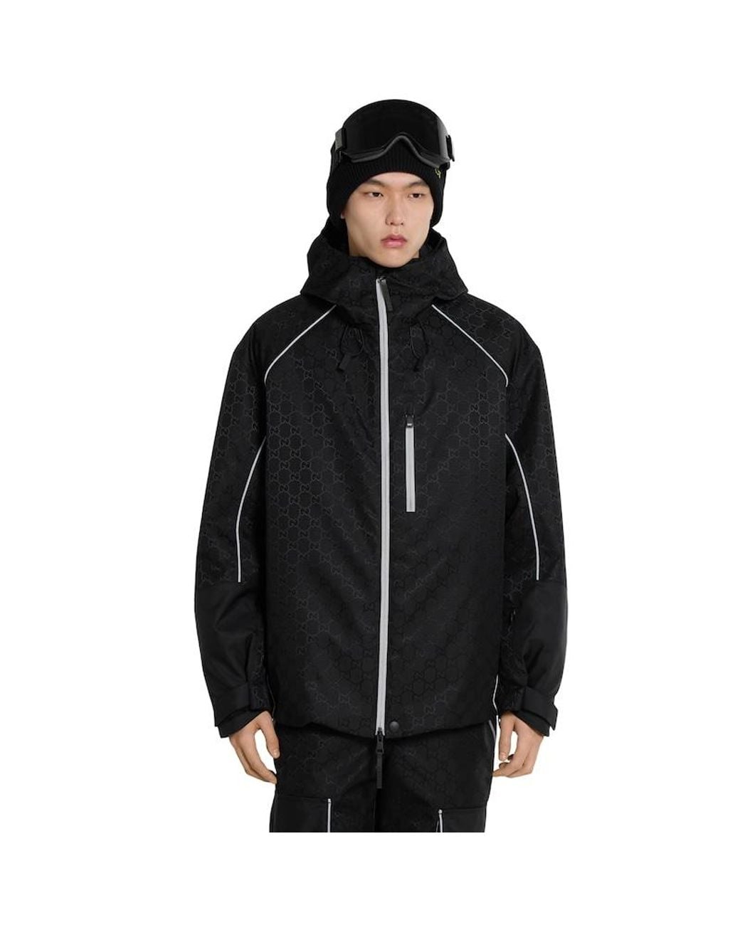 Gucci Black Gg Technical Fabric Jacquard Jacket, Ready-To-Wear for men