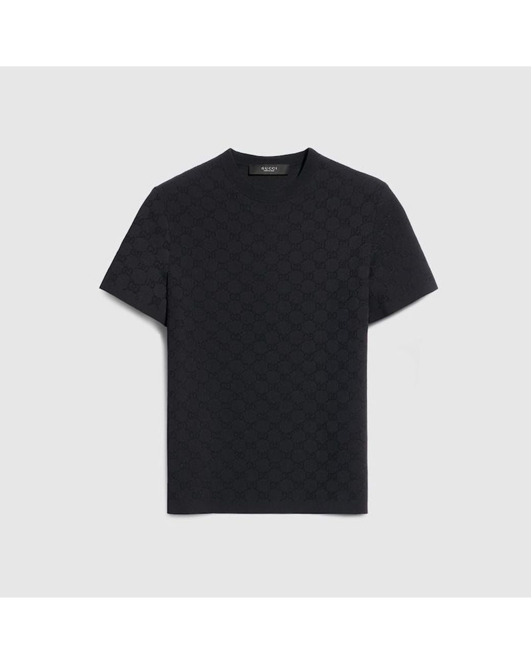 Gucci Black Technical Gg Fabric Jacquard T-Shirt for men