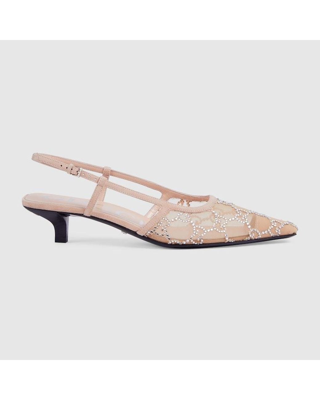 Gucci Pink GG Canvas & Leather Slingback Pump