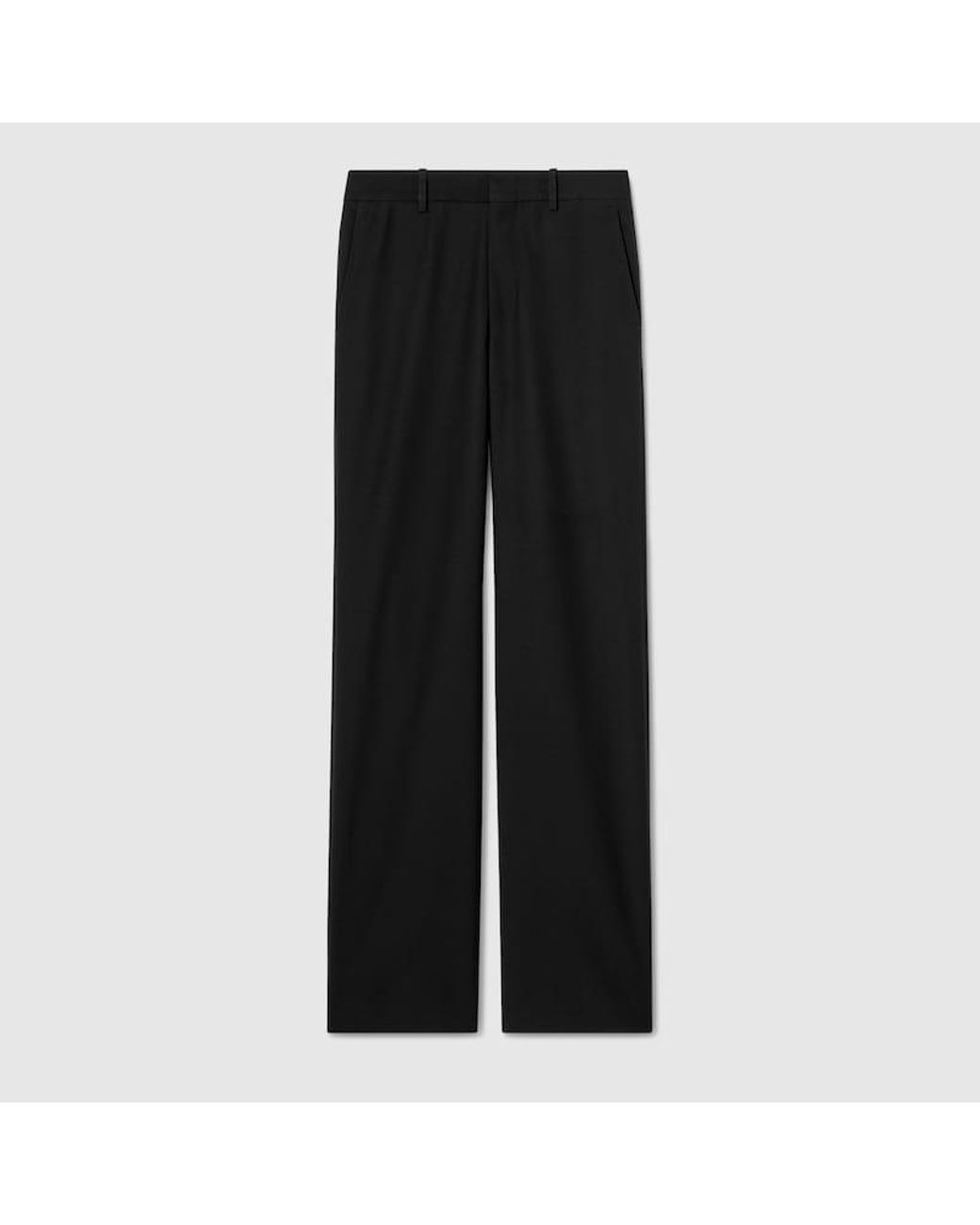 Gucci Black Wool Silk Twill Pants for men
