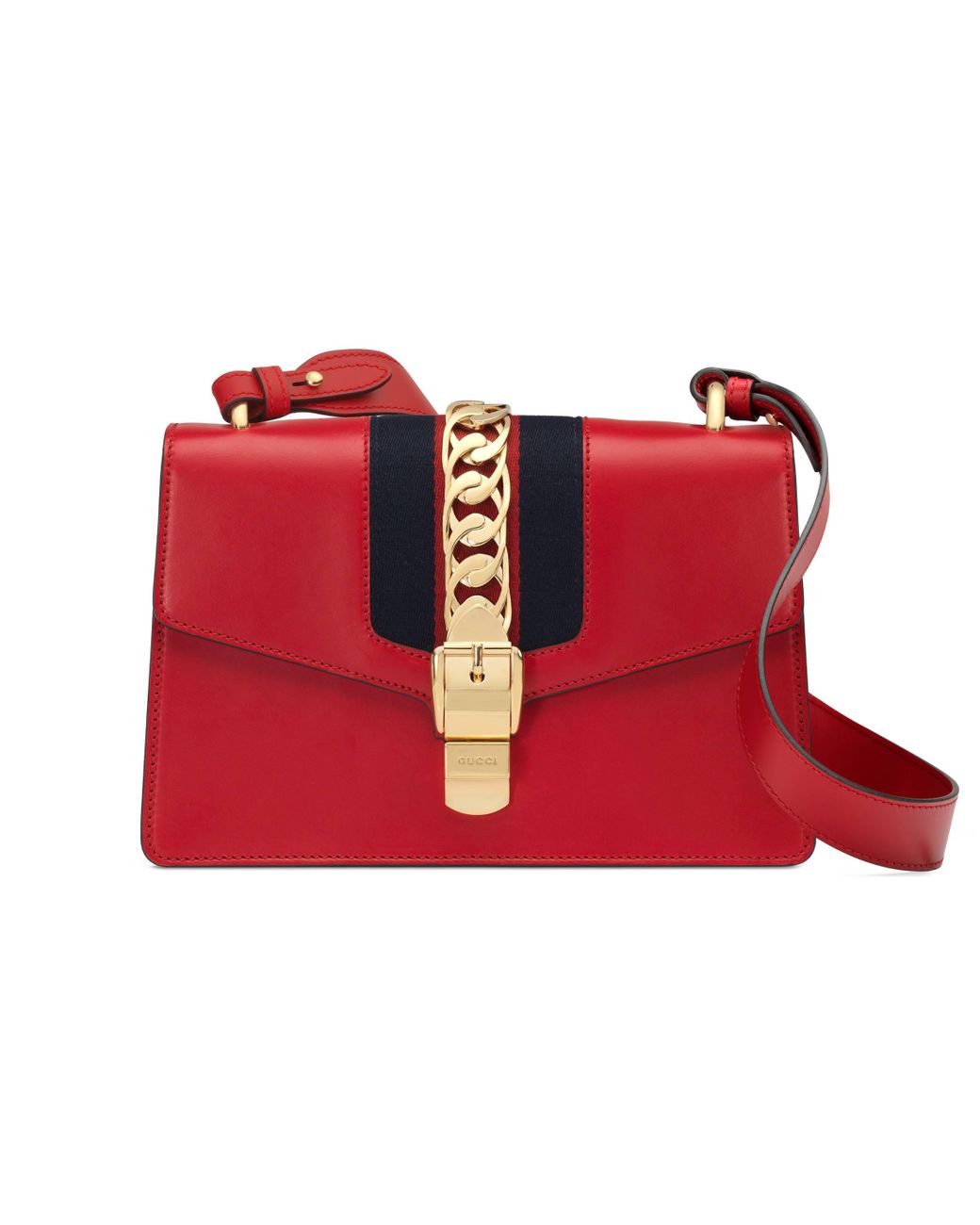gucci Gucci Sylvie Small Red Leather Shoulder Bag - Tradesy