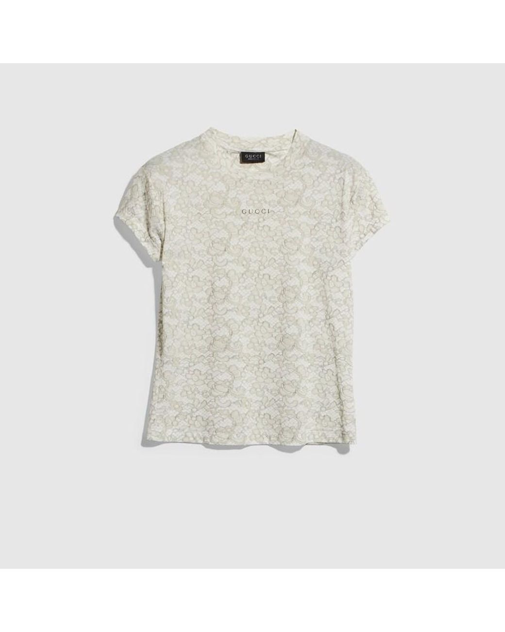 Gucci White Printed Cotton Jersey T-Shirt