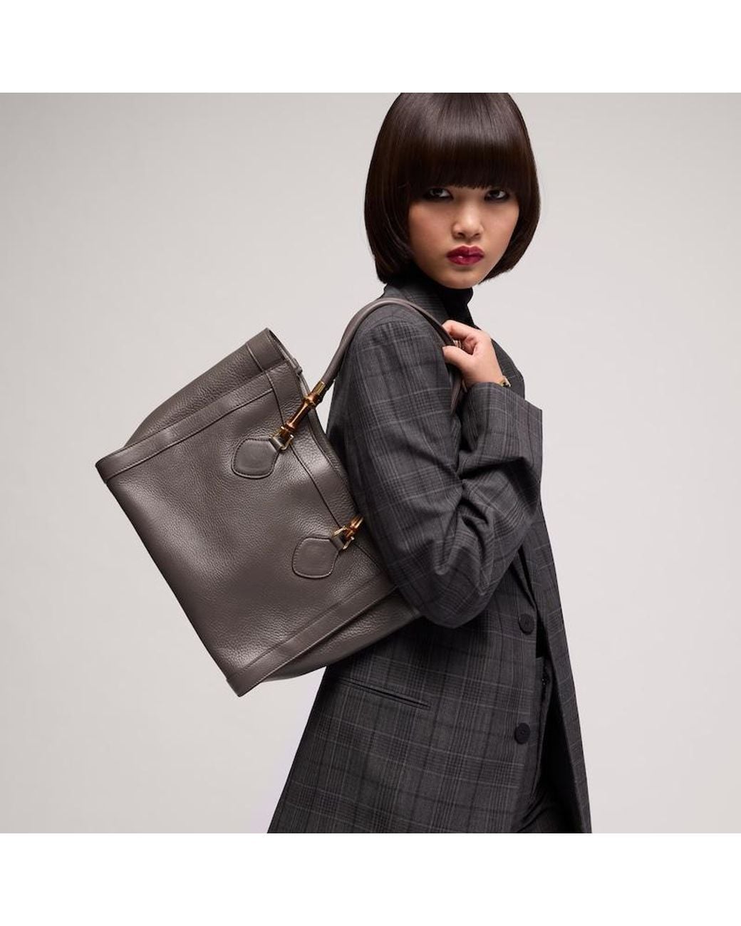 Gucci Black Bamboo Tote Medium Bag