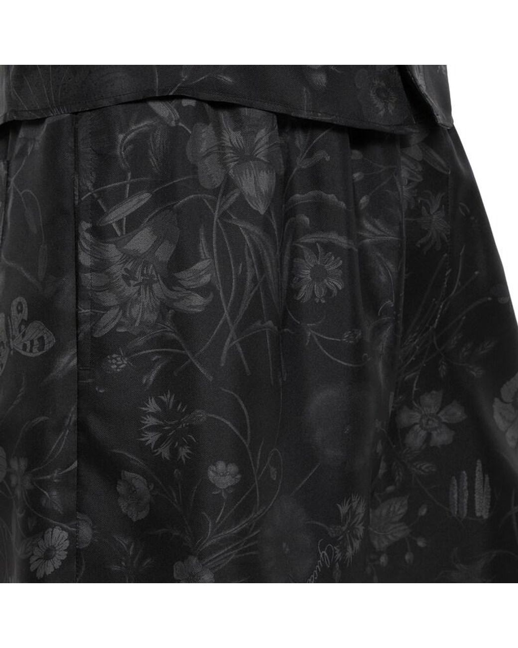 Gucci Black Printed Silk Twill Shorts for men