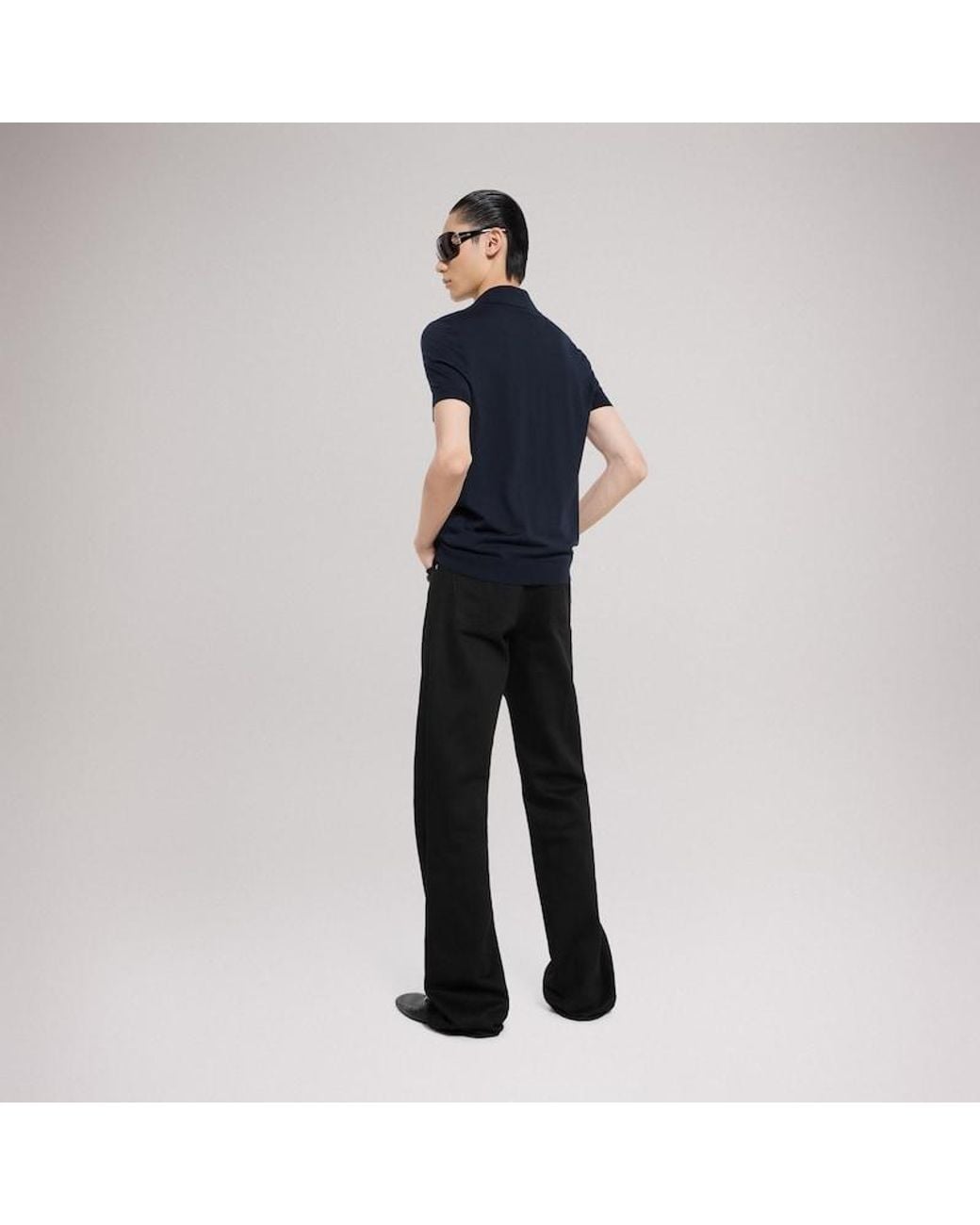 Gucci Blue Knit Wool Polo Shirt With Embroidery for men
