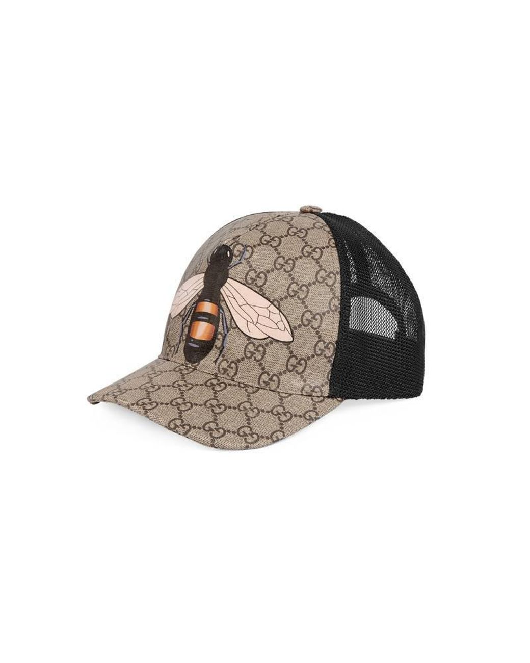 Gucci Bee Print GG Supreme Baseball Hat in Natural for Men | Lyst