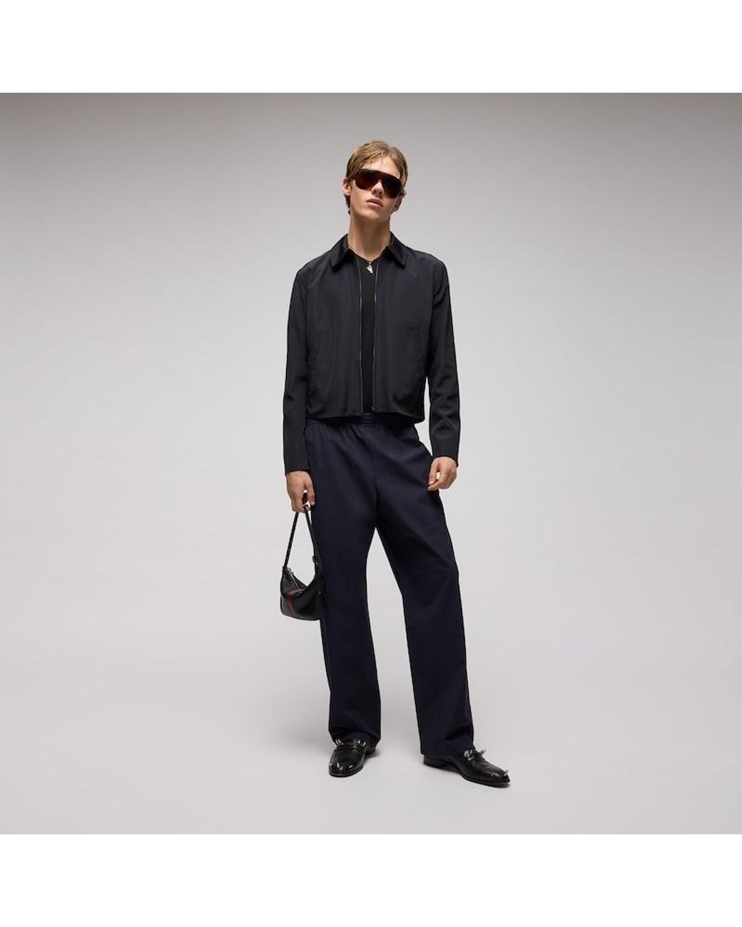 Gucci Blue Cotton Poplin Pants for men