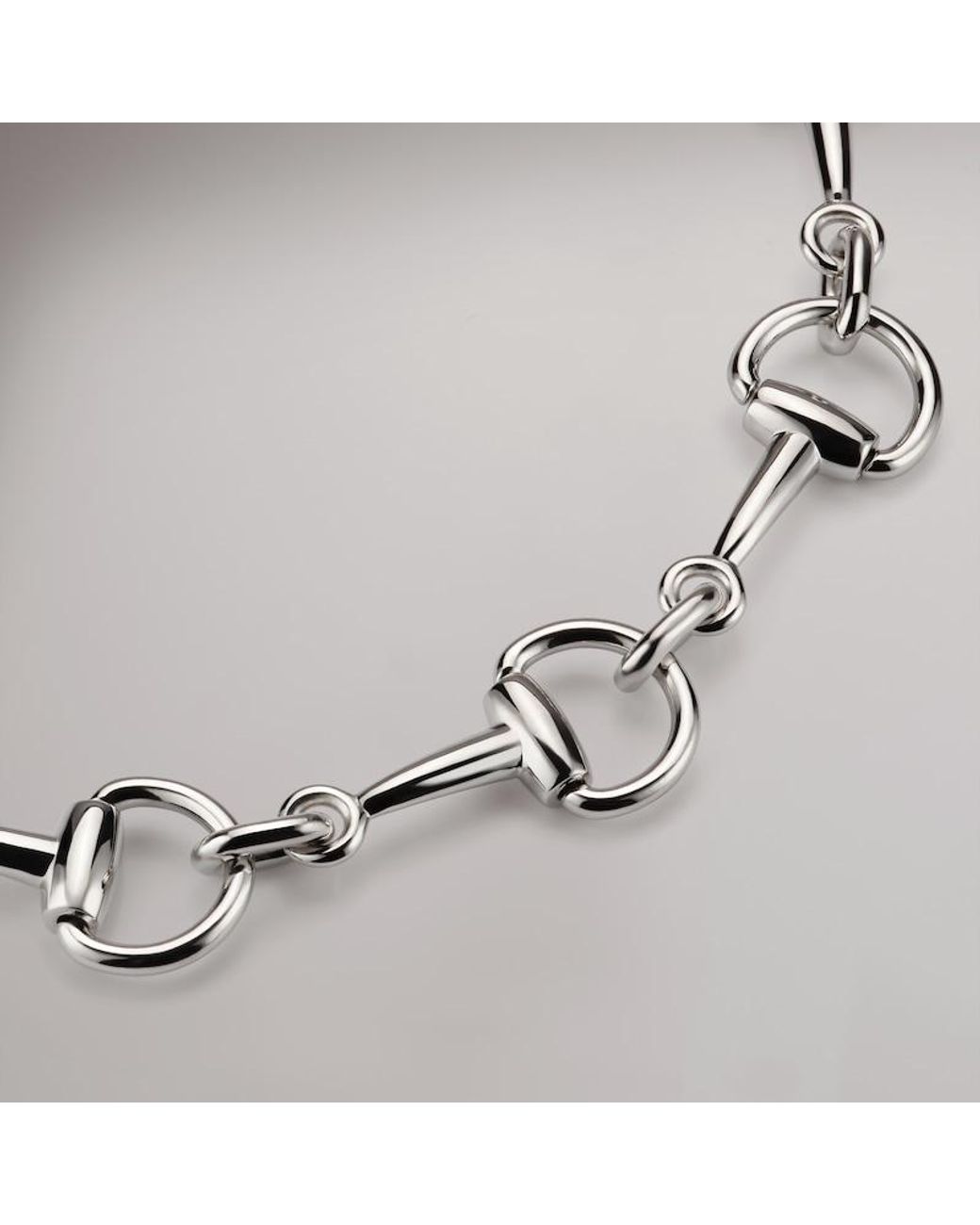 Gucci Metallic Horsebit Motif Necklace