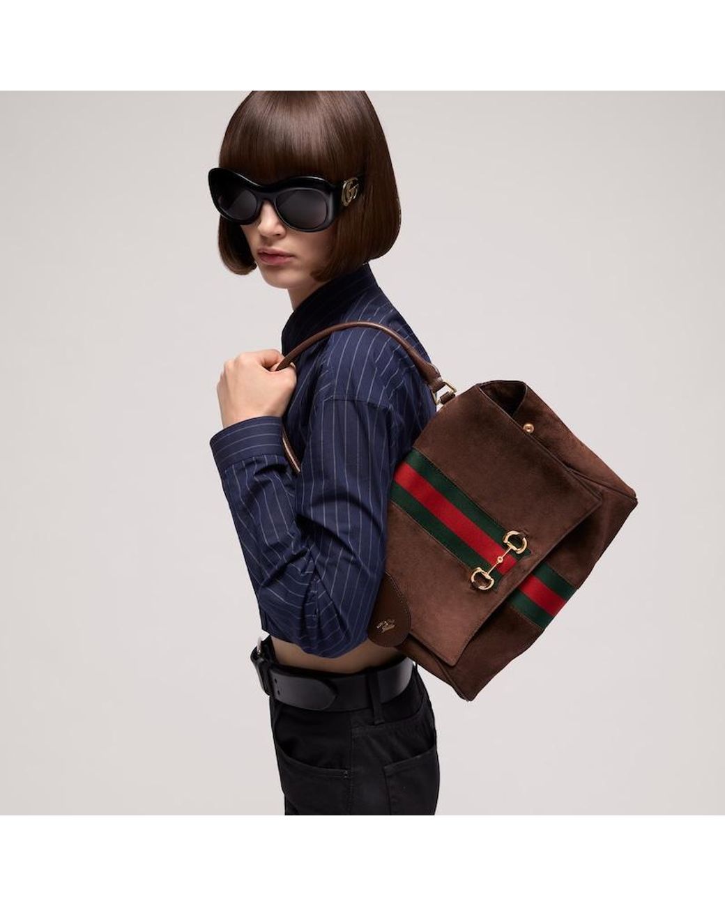 Gucci Brown Paparazzo Medium Top Handle Bag