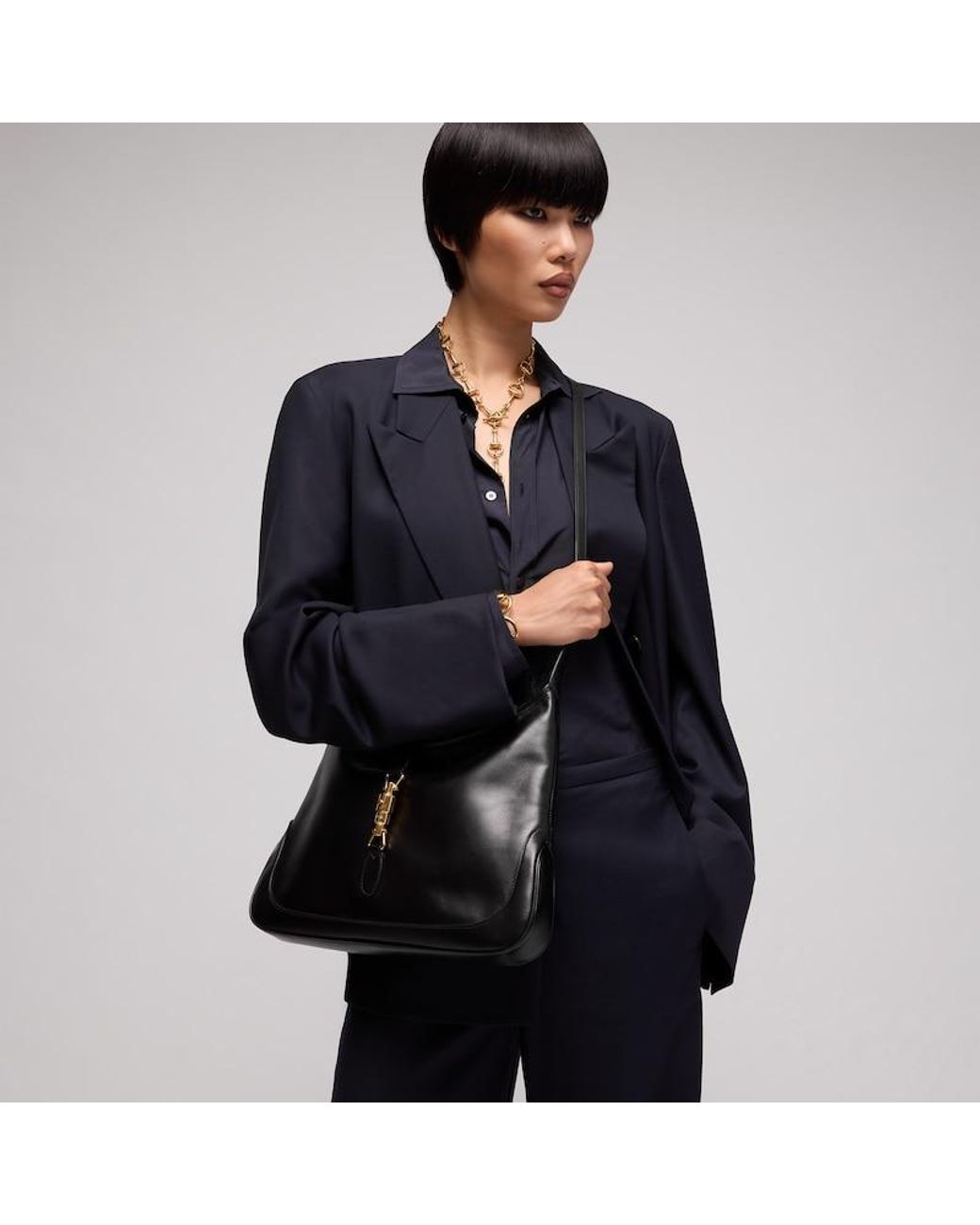 Gucci Black Jackie 1961 Large Shoulder Bag, Leather