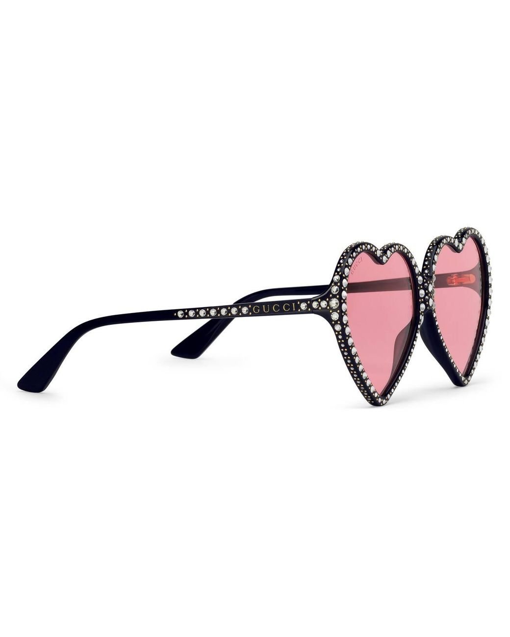 Gucci Elton John Heart Sunglasses in Pink | Lyst