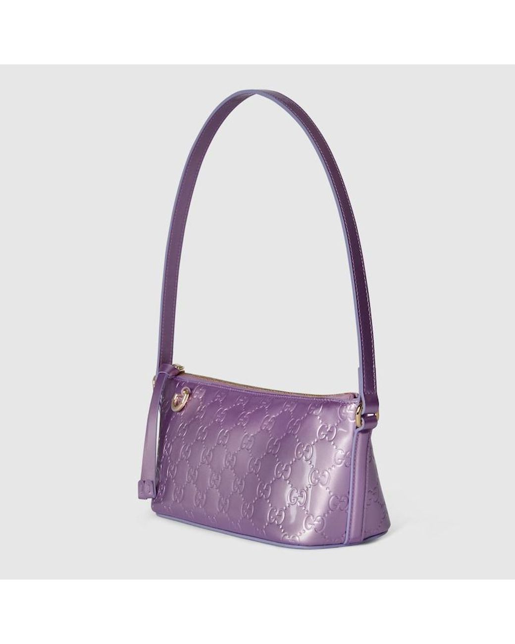 Gucci Gg Emblem Small Shoulder Bag in Purple | Lyst UK