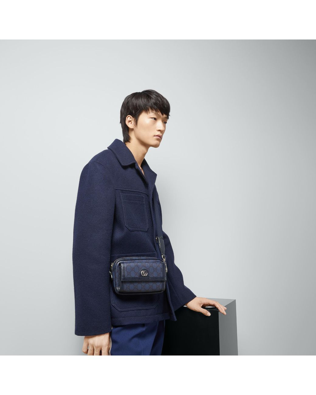 Gucci Ophidia GG Mini Bag in Blue for Men