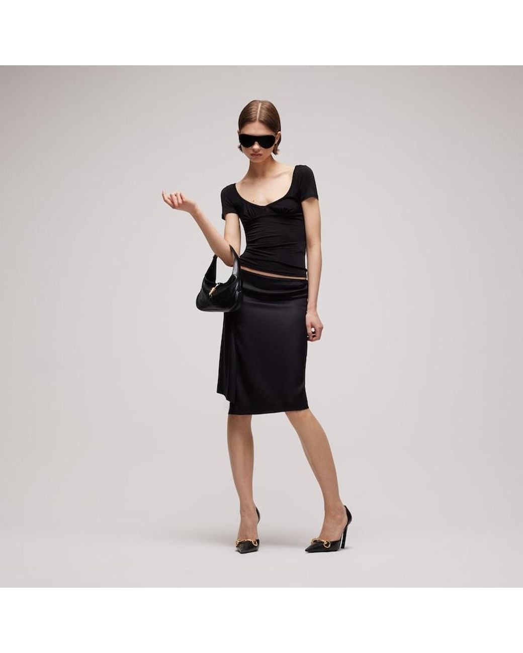 Gucci Black Silk Duchesse Skirt