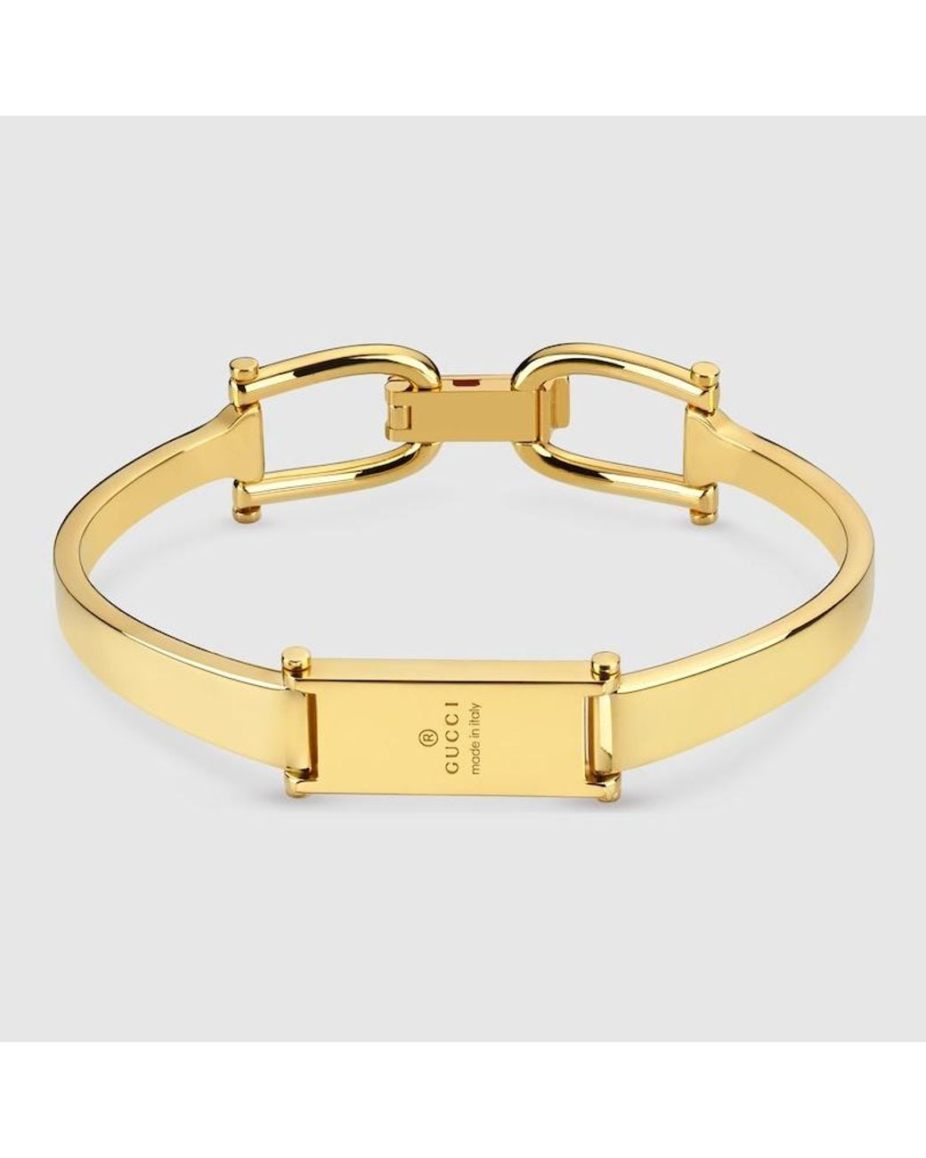 Gucci Metallic Stirrup Motif Bangle Bracelet