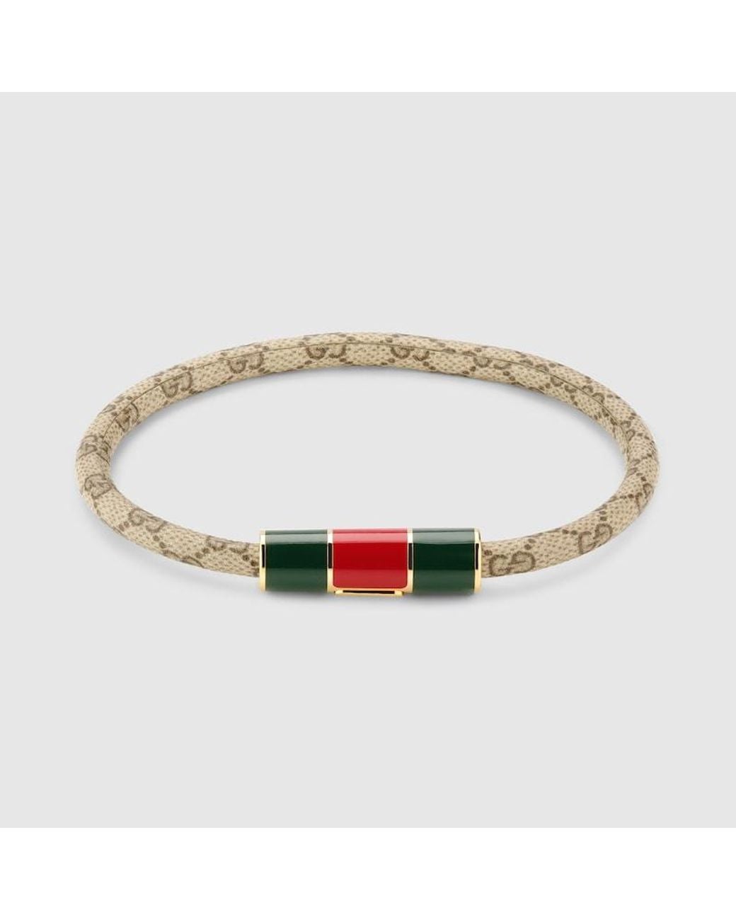 Gucci Metallic Bracelet With Enamel Web Tag