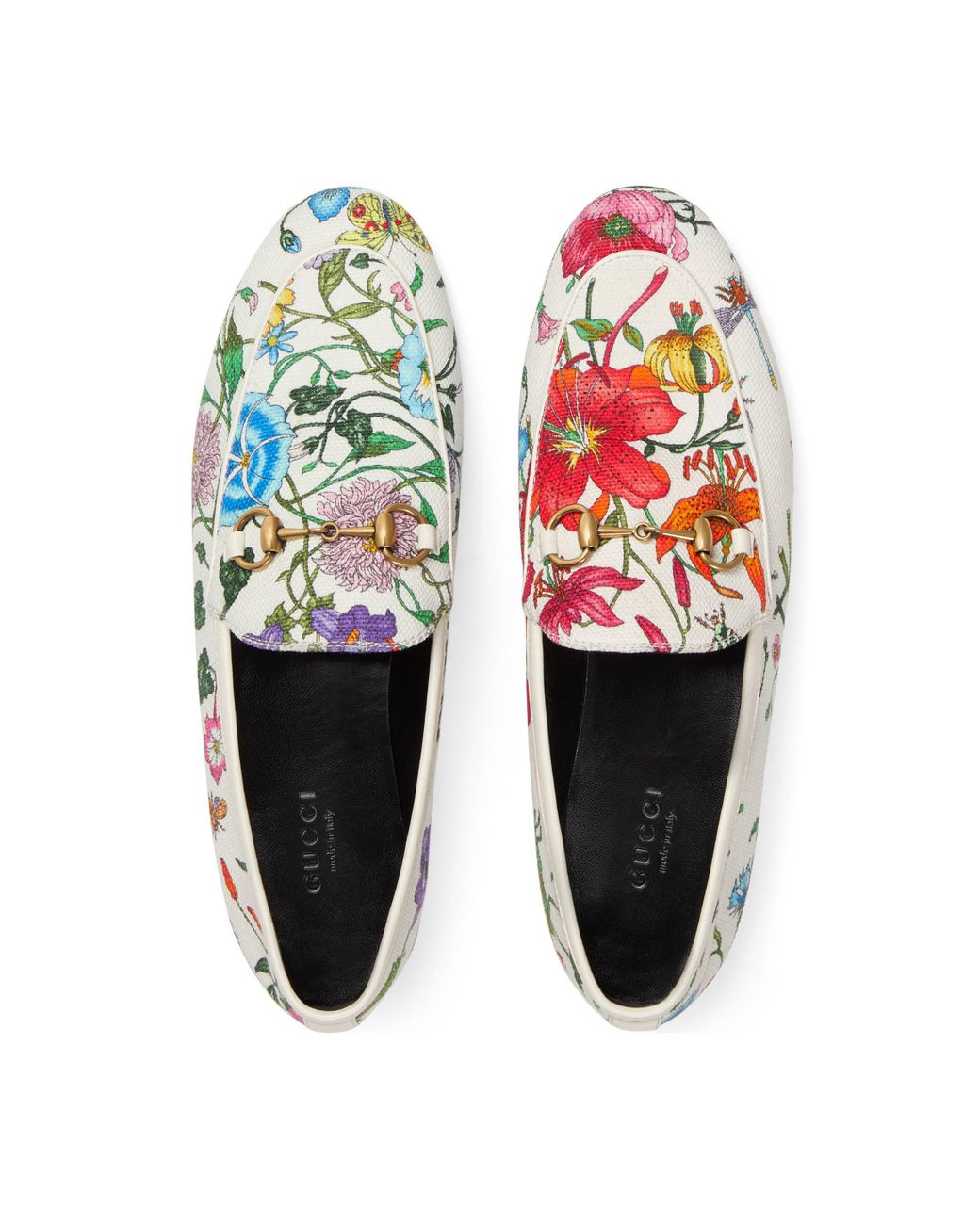 Mocassins Jordaan à fleurs Gucci en coloris Blanc | Lyst