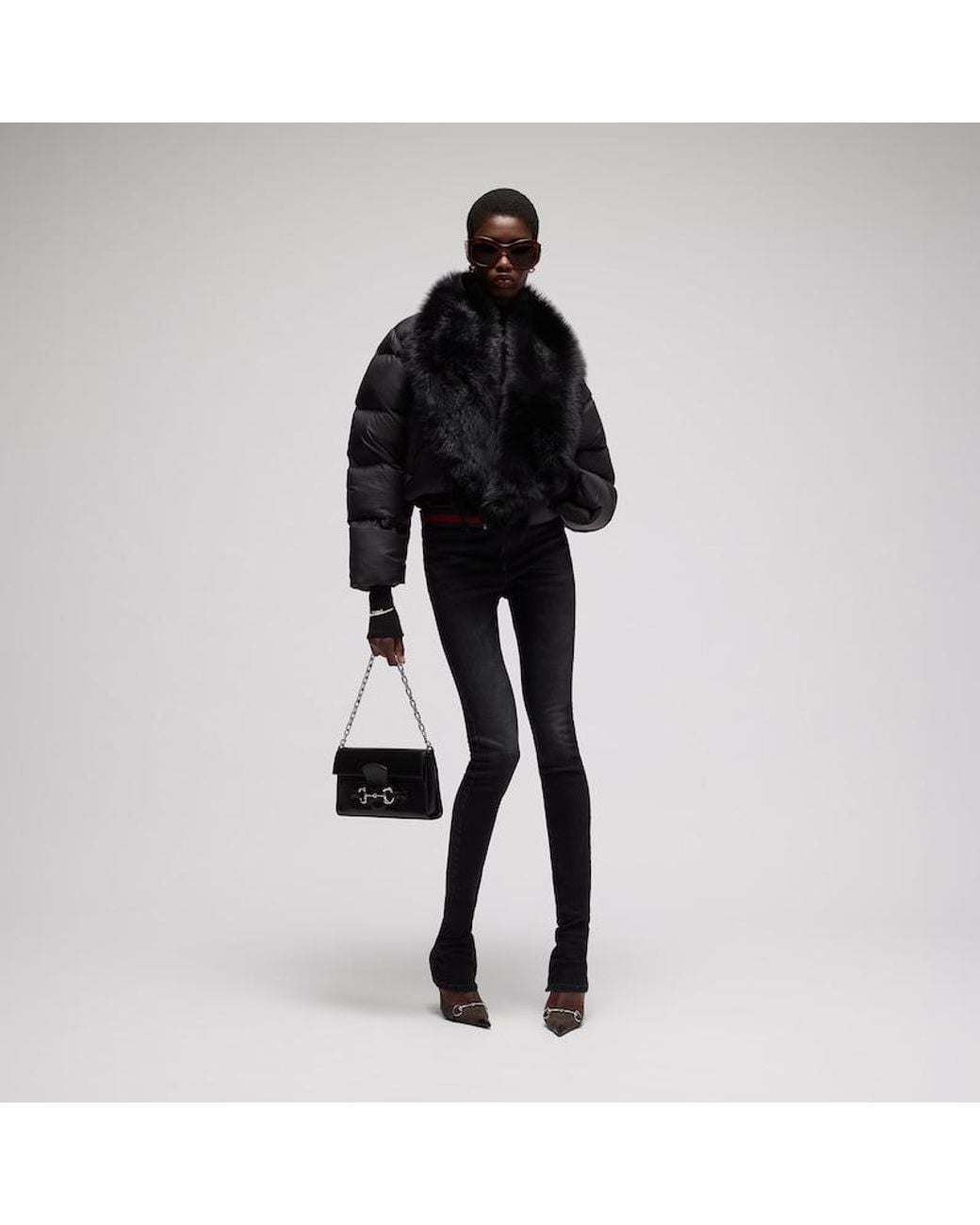 Gucci Black Fitted Stretch Cotton Denim Pants