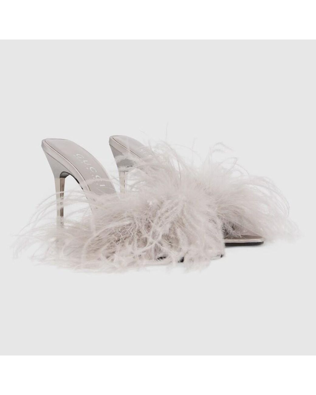 Gucci White Bombshell Damenpantolette, Größe