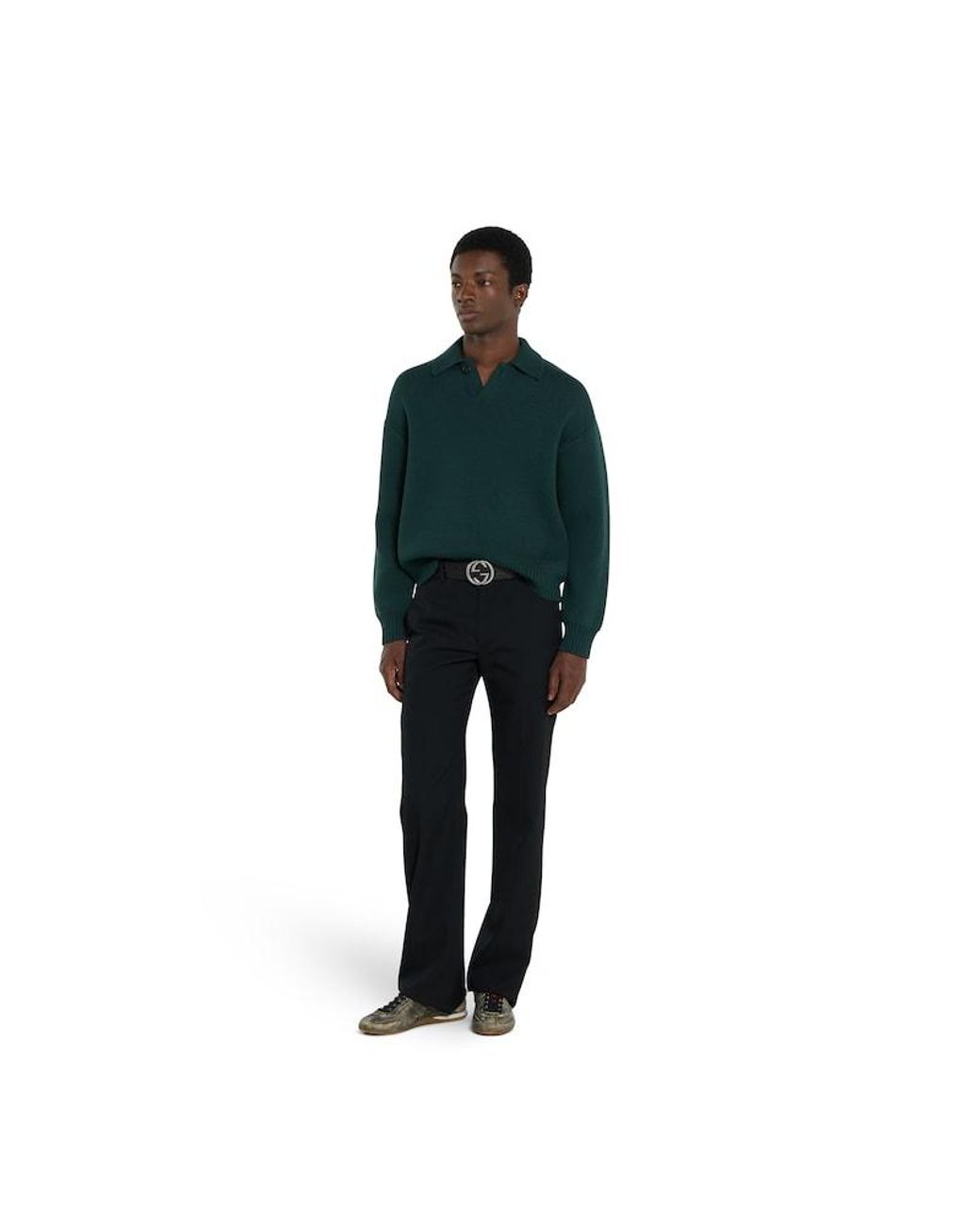 Gucci Black Reversible Belt With Interlocking G Buckle, Size 100 for men