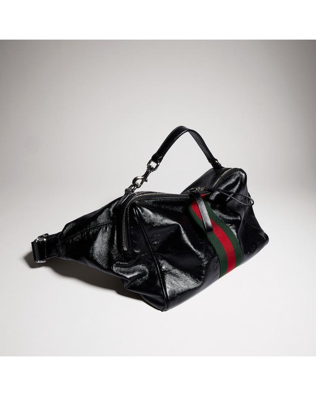 Gucci Black Small Crossbody Bag With Web for men