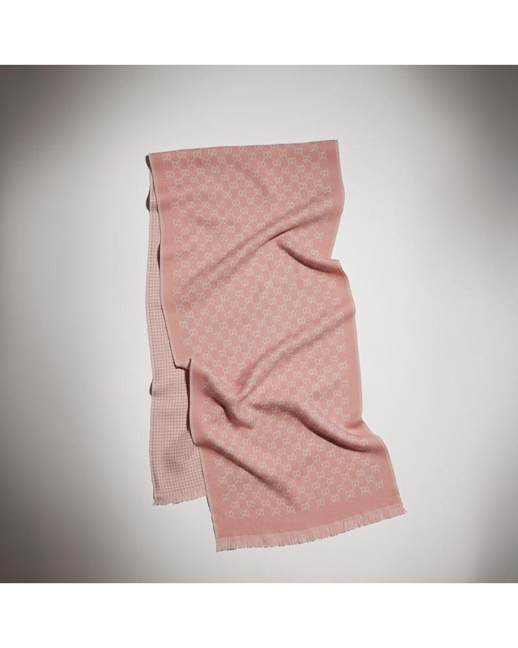 Gucci Pink Reversible Wool Scarf