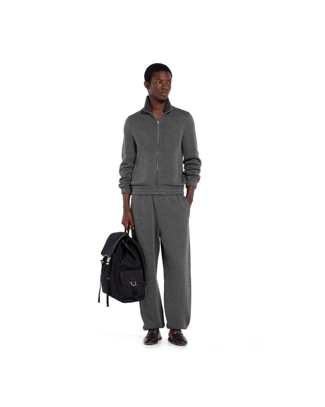 Gucci Gray Jersey Jacquard Sportswear Trousers for men