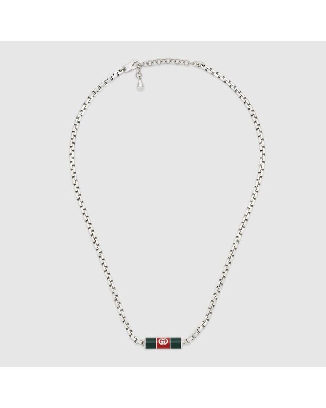Gucci Metallic Necklace With Web Detail