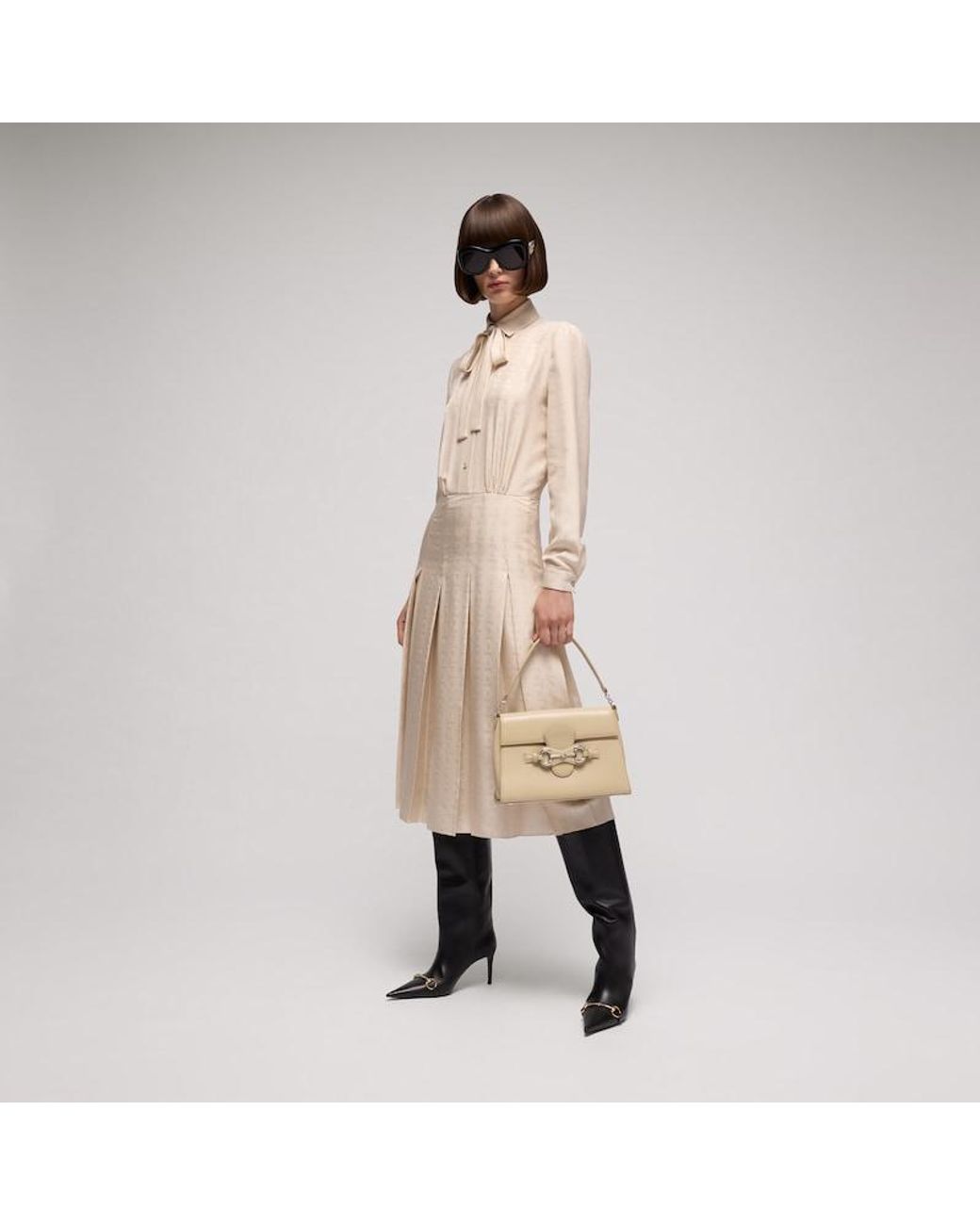 Gucci Natural Horsebit Duomo Medium Top Handle Bag