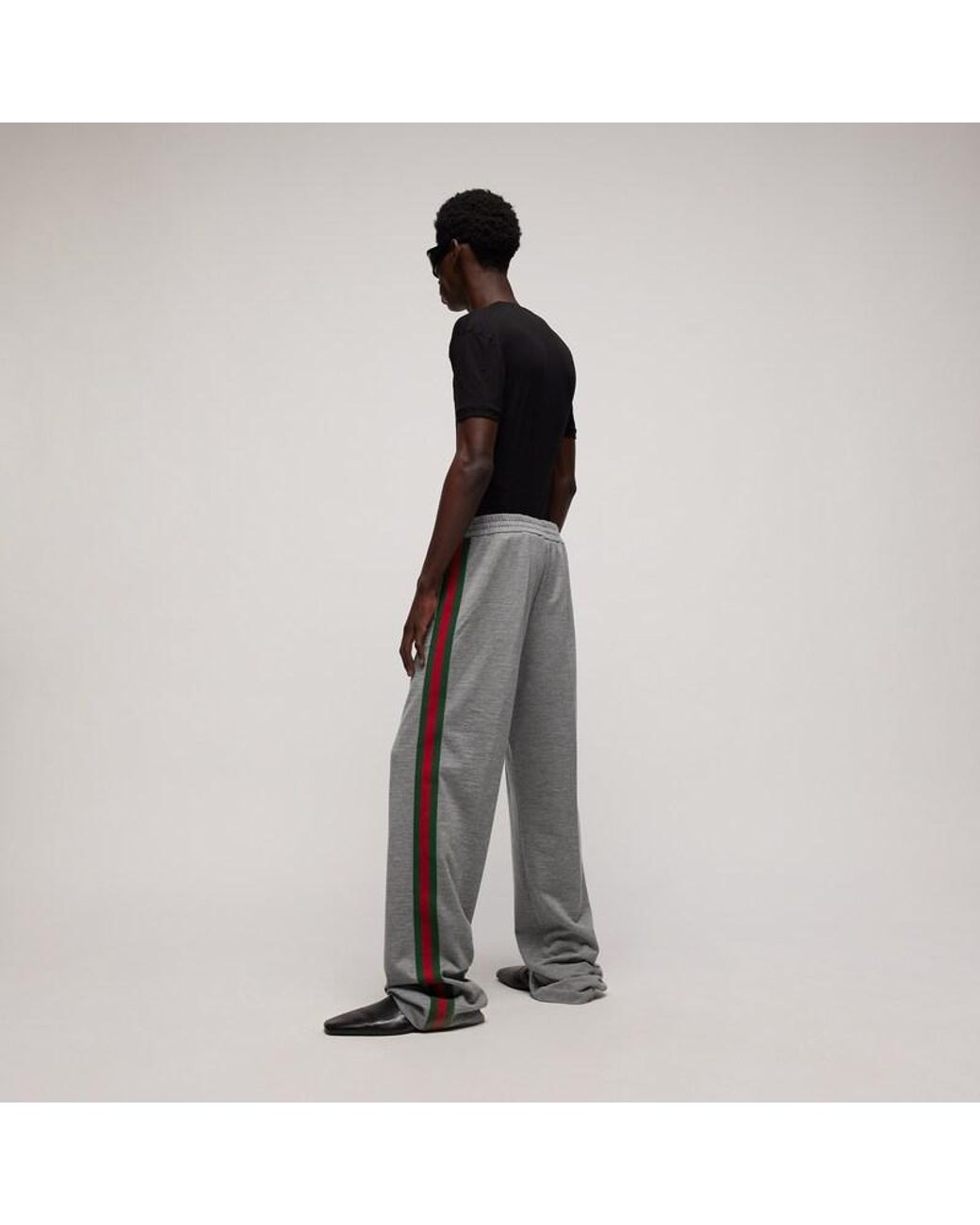 Gucci Gray Cashmere Jersey Sportswear Pants