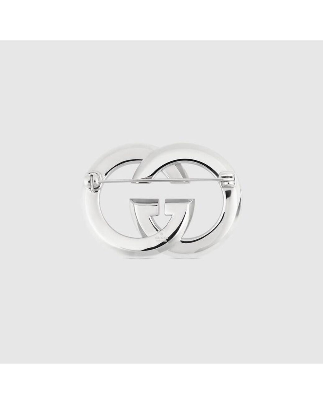 Gucci Metallic Interlocking G Brooch With Crystals